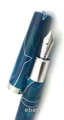 OMAS Bologna 14kt White Gold Nib Fountain Marble Italy Pen