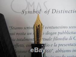 OMAS Club Internazionale Black Fountain pen F 18kt nib MIB