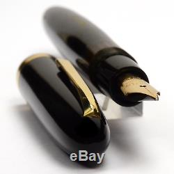 OMAS Extra Black OVERSIZED Celluloid Vintage Fountain Pen 1950's SUPERB WRITER