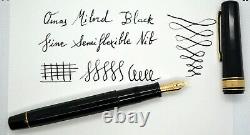 OMAS Milord Black (c. 1980s) fountain pen. PISTON. EXCELLENT. FULLY SERVICED