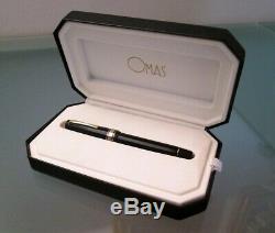 OMAS Milord fountain pen black whit box. Nib 585 extra