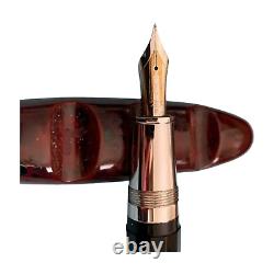 OMAS PARAGON Fountain Pen Black Silver Trim K18 Nib EF Used