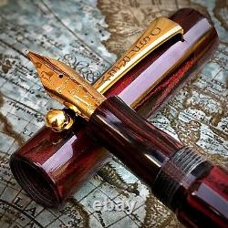 Oka(cherry blossom) red Osprey Milano Fountain Pen with 14k Medium Gold nib