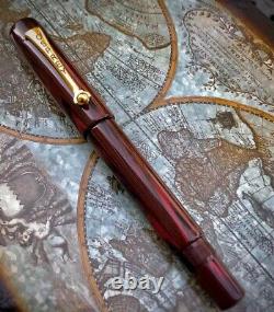 Oka(cherry blossom) red Osprey Milano Fountain Pen with 14k Medium Gold nib