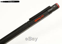 Old Rotring 600 Cartridges Fountain Pen in Black with Knurled Grip with OB-nib