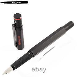 Old Rotring 600 Cartridges Fountain Pen in Black with Knurled Grip with OM-nib