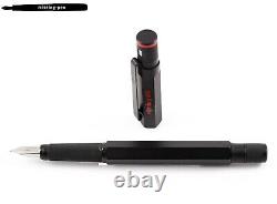 Old Rotring 600 Cartridges Fountain Pen in Black with Knurled Grip with OM-nib