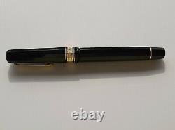 Omas Gentelmen Fountain Pen Gold 14k Nib Black & Gold Plated Made In Italy