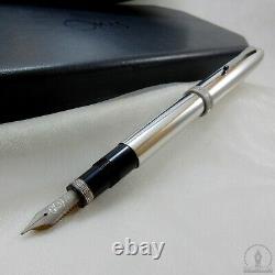 Omas Ogiva 75 Years Special Edition Rhodium Plated Fountain Pen 18K Medium Nib