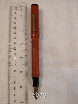 Oversized Rhr Velvet Vintage Fountain Pen Orange And Black With Medium Nib