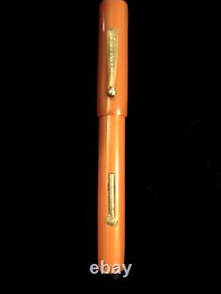 Oversized Rhr Velvet Vintage Fountain Pen Orange And Black With Medium Nib