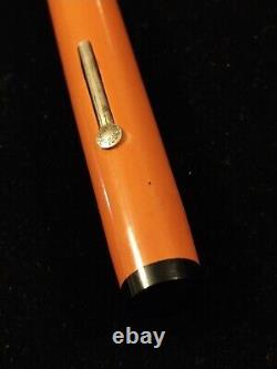 Oversized Rhr Velvet Vintage Fountain Pen Orange And Black With Medium Nib