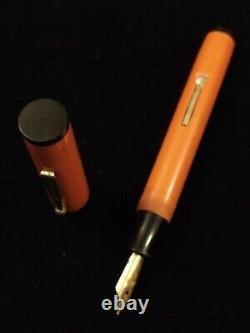 Oversized Rhr Velvet Vintage Fountain Pen Orange And Black With Medium Nib