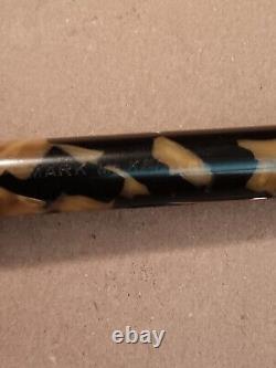 Oversized Sheaffer's Black And Tan Celluloid Vintage Fountain Pen With Pencil