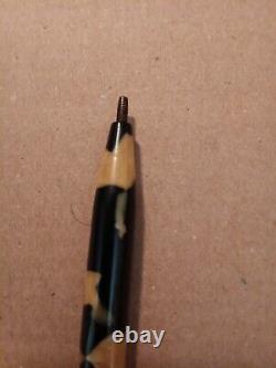 Oversized Sheaffer's Black And Tan Celluloid Vintage Fountain Pen With Pencil