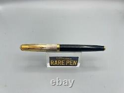 PARKER 51 Fountain pen BLACK Sterling Silver EMPIRE Cap 14K F nib SE Year 2002