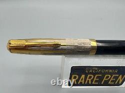 PARKER 51 Fountain pen BLACK Sterling Silver EMPIRE Cap 14K F nib SE Year 2002