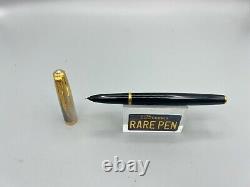 PARKER 51 Fountain pen BLACK Sterling Silver EMPIRE Cap 14K F nib SE Year 2002