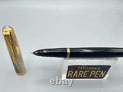 PARKER 51 Fountain pen BLACK Sterling Silver EMPIRE Cap 14K F nib SE Year 2002