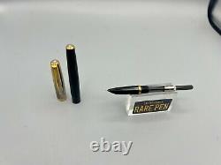 PARKER 51 Fountain pen BLACK Sterling Silver EMPIRE Cap 14K F nib SE Year 2002