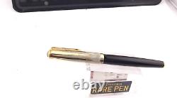 PARKER 51 Fountain pen BLACK Sterling Silver EMPIRE Cap 14K M nib Year 2002 MINT