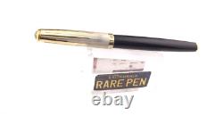 PARKER 51 Fountain pen BLACK Sterling Silver EMPIRE Cap 14K M nib Year 2002 MINT