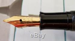 # PELIKAN 100N Black Fluted band clip 1937-1949 vintage fountain pen 14kt FLEX