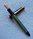 Pelikan 400nn Black Green Striped Fountain Pen 14 K Gold 585 Ef Flexible Nib