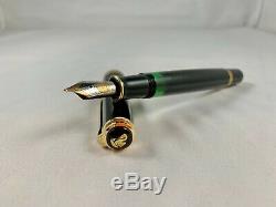 PELIKAN M800 with 14k EF gold nib, black, gold trim, W. Germany. Used. VG cond