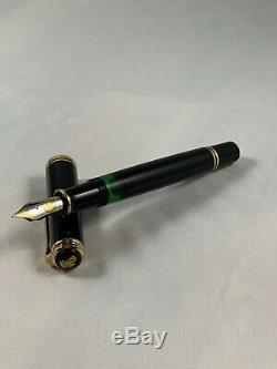 PELIKAN M800 with 14k EF gold nib, black, gold trim, W. Germany. Used. VG cond