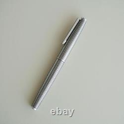 PILOT Custom Fountain Pen Etching Black Stripe 18K-WG White Gold EF Nib JAPAN