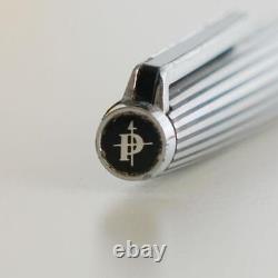 PILOT Custom Fountain Pen Etching Black Stripe 18K-WG White Gold EF Nib JAPAN