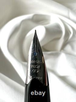 PILOT Fountain Pen Elite Black checks nib-F 14k-585 Vintage Made in 1981