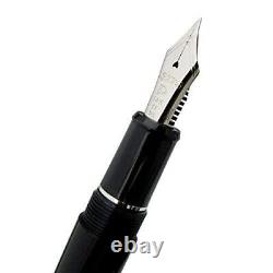 PLATINUM Fountain Pen#3776 Century Rhodium Finish #7-1 Black Diamond NibSize EF