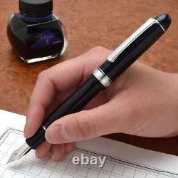 PLATINUM Fountain Pen#3776 Century Rhodium Finish #7-1 Black Diamond NibSize EF