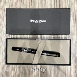 PLATINUM Fountain Pen Urushi Makie Black Wave & Bird Motif with Box