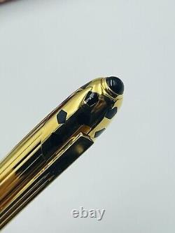 Panthere De Cartier France Gold Plated Trinity 18k Nib Black Fountain Pen Pen