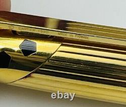 Panthere De Cartier France Gold Plated Trinity 18k Nib Black Fountain Pen Pen