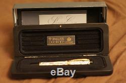 Parker 1994 Duofold Pearl & Black FP box and papers