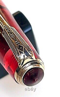Parker 51 Black Fountain Pen withCustomized Red Demonstrator Cap, 1999 (CM2262)