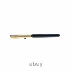 Parker 51 Fountain Pen Deluxe Black Barrel with Gold Trim Fine 18k Gold Nib USED