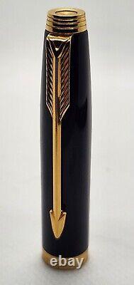 Parker 75 Fountain Pen Black withGold Trim, 18K Gold Fine Nib FRANCE Q 1980/90