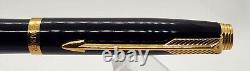 Parker 75 Fountain Pen Black withGold Trim, 18K Gold Fine Nib FRANCE Q 1980/90