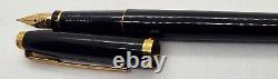 Parker 75 Fountain Pen Black withGold Trim, 18K Gold Fine Nib FRANCE Q 1980/90