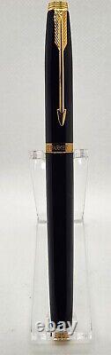 Parker 75 Fountain Pen Black withGold Trim, 18K Gold Fine Nib FRANCE Q 1980/90