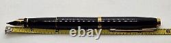 Parker 75 Fountain Pen Black withGold Trim, 18K Gold Fine Nib FRANCE Q 1980/90