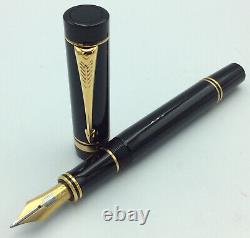 Parker Duofold Centennial Black Fountain Pen 18k Gold Nib NEW in BOX