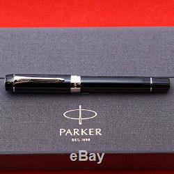 Parker Duofold Centennial Black/Palldium Fountain Pen, Fine 18kt Gold Nib