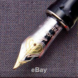 Parker Duofold Centennial Black/Palldium Fountain Pen, Fine 18kt Gold Nib