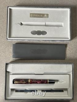 Parker Duofold Centennial Red/Black Fountain Pen 1980's vintage near mint
